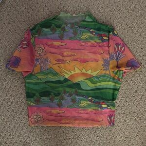 SHEIN Multicolor Graphic Crop Top